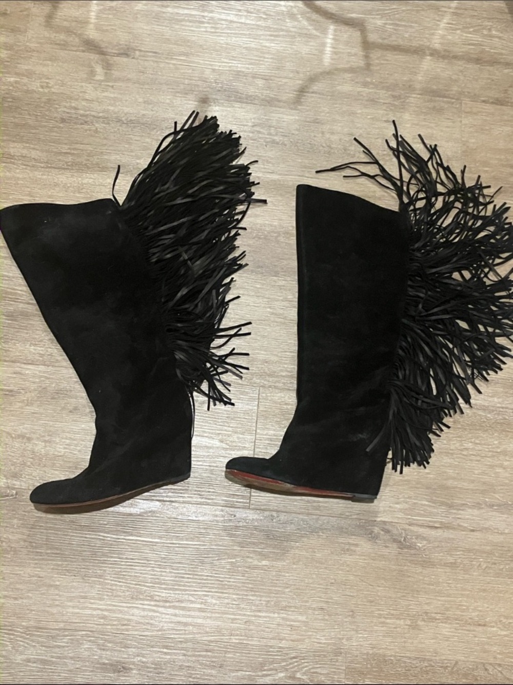 Christian Louboutin Pouliche Suede Fringe boots 38